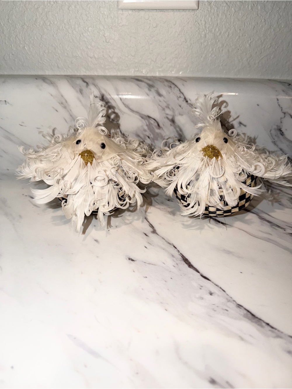 Mckenzie Childs Ivory Birds Ornaments